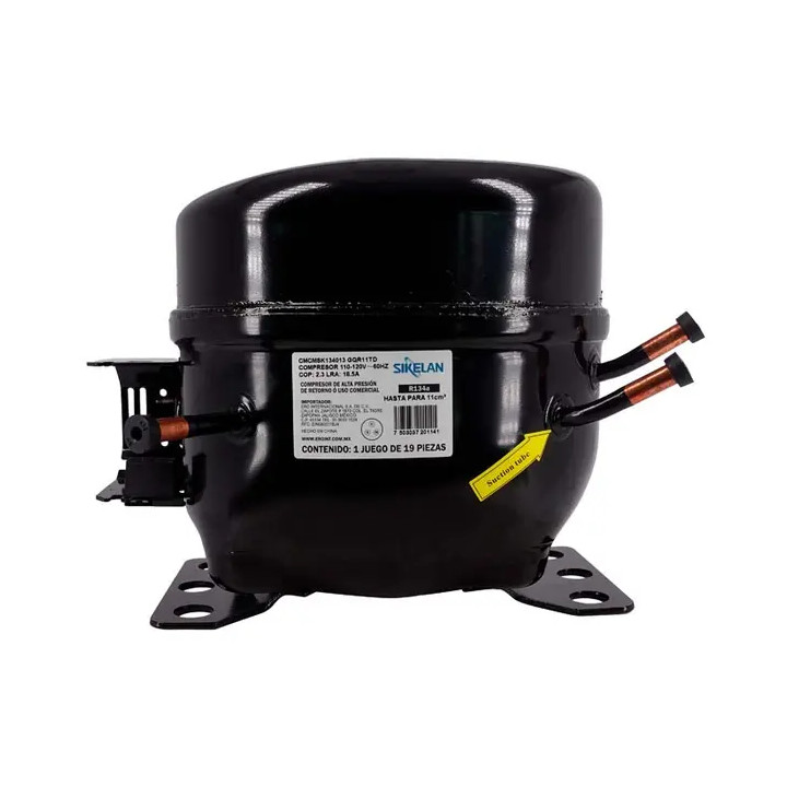 Compresor gqr11td, 1/3 HP, 1100w, 2.3 cop(w/w) m/hbp, r134a, (110-120v