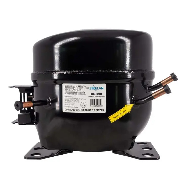 Compresor GQR80TD, 1/4 HP, 907W, 2.2 COP(W/W), M/HBP, R134a, (110-120V