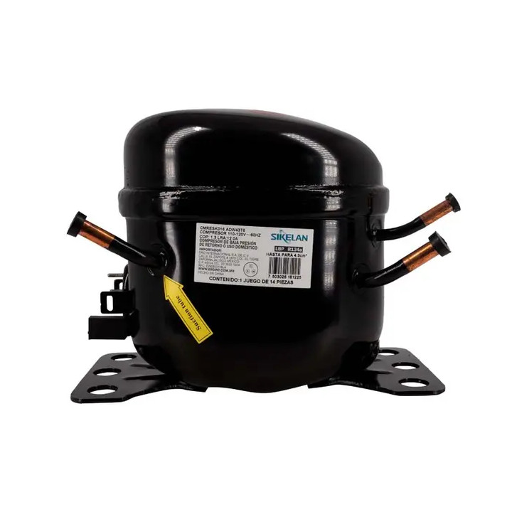 Compresor ADW43T6, 1/6 HP, 130W, 1.30 COP(W/W) R134A (110-120V/60HZ)