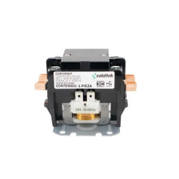 Contactor, 2 Polos, 25A Carga, Resistividad 35A, Bobina 24V DC |