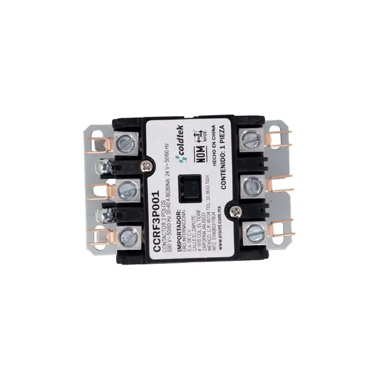 Contactor, 3 Polos, 30A Carga, Resistividad 40A, Bobina 24V DC |