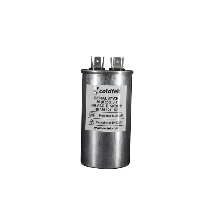 Capacitor, Trabajo, Redondo, 370V, 30uF, 2 Juegos de Terminales