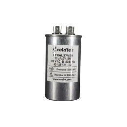 Capacitor, Trabajo, Redondo, 50uF, 370V, 2 Juegos de Terminales CÓDIGO