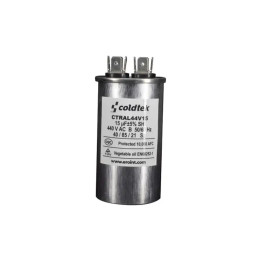 Capacitor, Trabajo, Redondo, 15uF, 440V, 2 Juegos de Terminales CÓDIGO