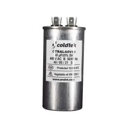 Capacitor, Trabajo, Redondo, 40uF, 440V, 2 Juegos de Terminales CÓDIGO