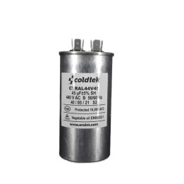 Capacitor, Trabajo, Redondo, 45uF, 440V, 2 Juegos de Terminales CÓDIGO