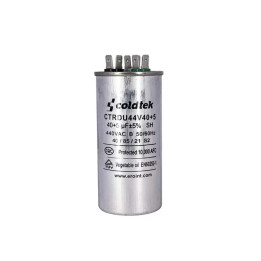 Capacitor, Trabajo Dual, 40+5uF, 440V, 3 Sets de Terminales |