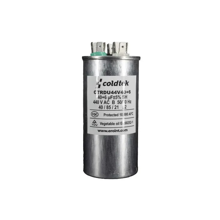 Capacitor, Trabajo Dual, 40+6uF, 440V, 3 Sets de Terminales CÓDIGO