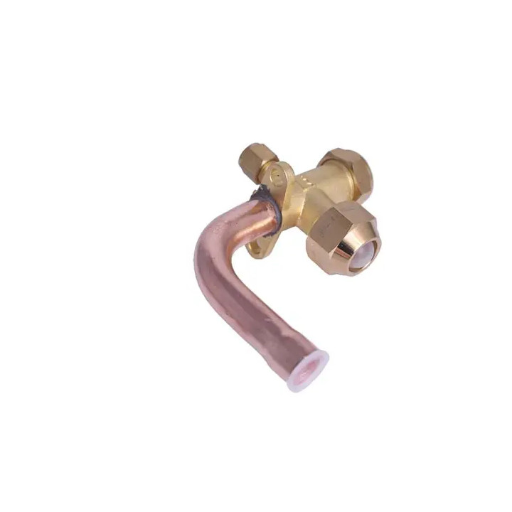 Válvula de servicio para Mini-split tubo curvo 3/8" 3 vias GPVS38