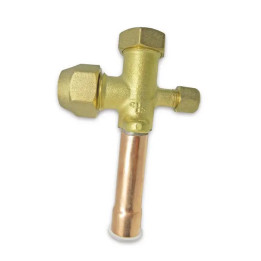 Válvula de servicio para Mini-split tubo recto 3/8" 3 vias, Long 66 mm