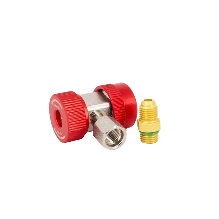 Cople Rápido Automotríz Angulado, Rojo, Alta Presión, R134 (ANTES