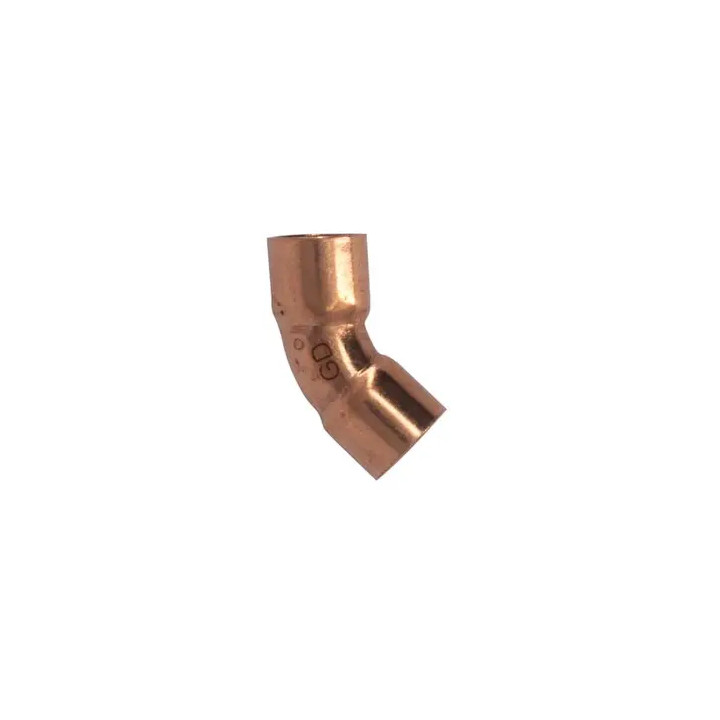 Conexión Codo de cobre 45° Corto 3/8" (1/4 NOM) 411120046H |