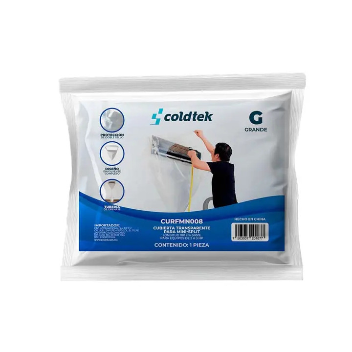 Cubierta para minisplit long 180 cm con desagüe incluido, para equipos